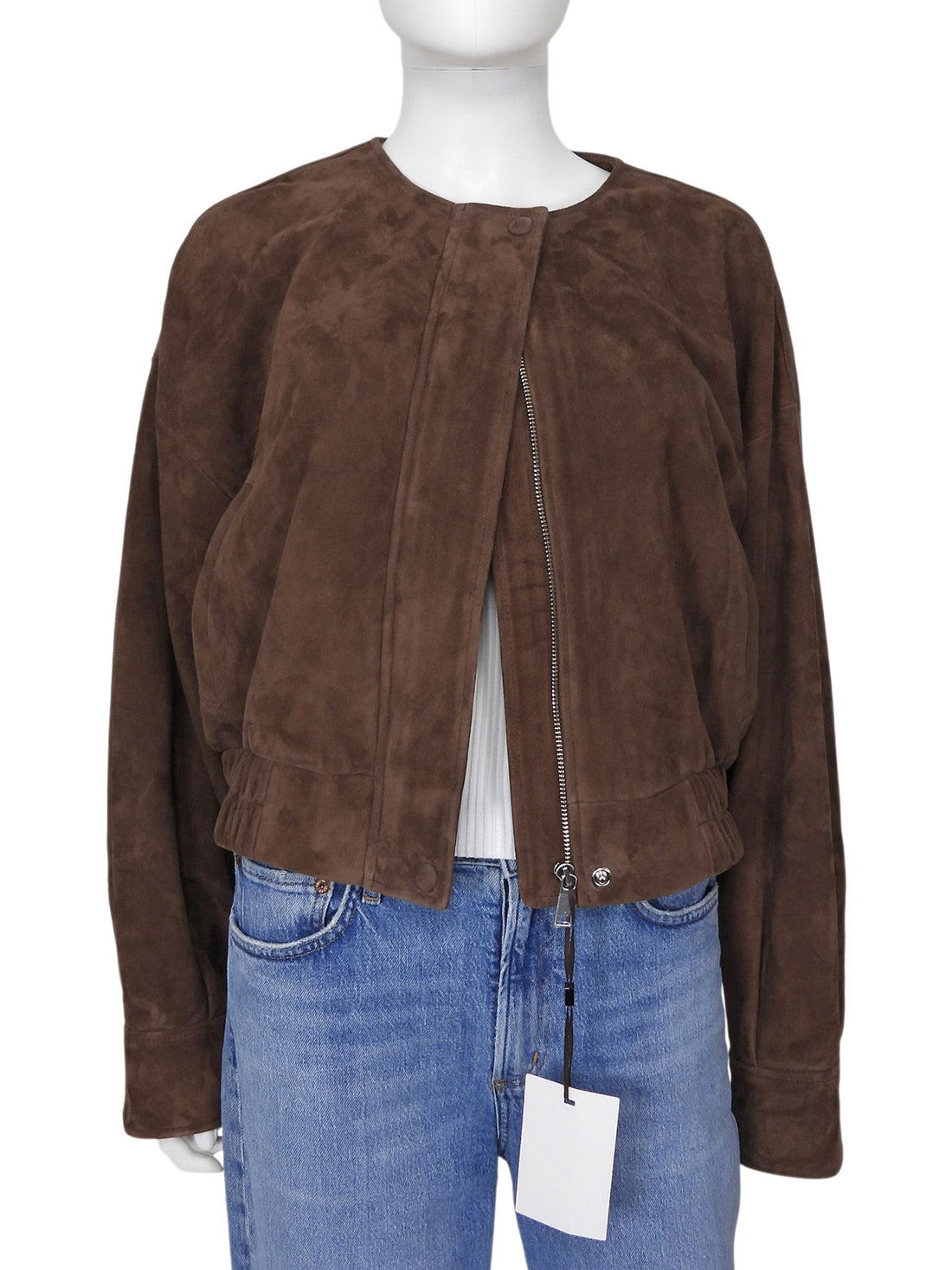 SRG Sofia Ritchie Grainge Brown Danica Suede Crop Jacket - M
