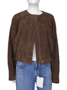 SRG Sofia Ritchie Grainge Brown Danica Suede Crop Jacket - M