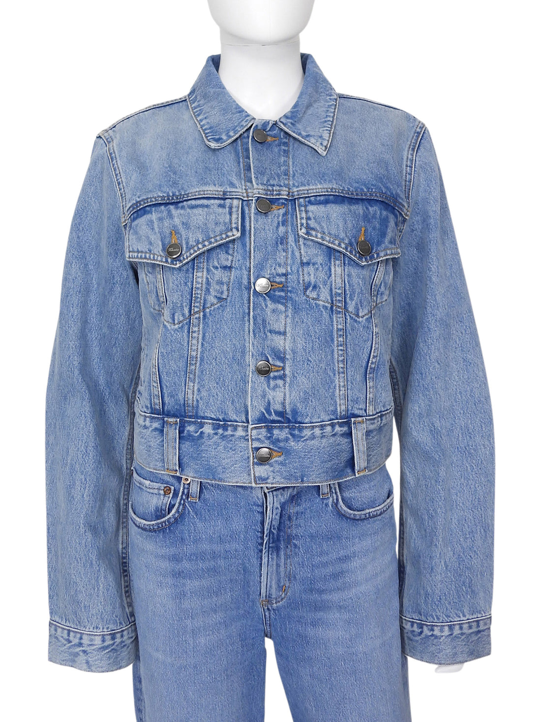 Khaite Blue Rizzo Denim Crop Jacket - L