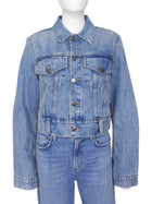 Khaite Blue Rizzo Denim Crop Jacket - L