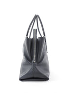 The Attico Medium La Passeggiata Slate Grey Leather Tote Bag