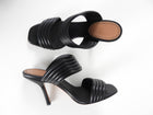 Alaia Black Padded Leather Stiletto Heel Mules - USA 8