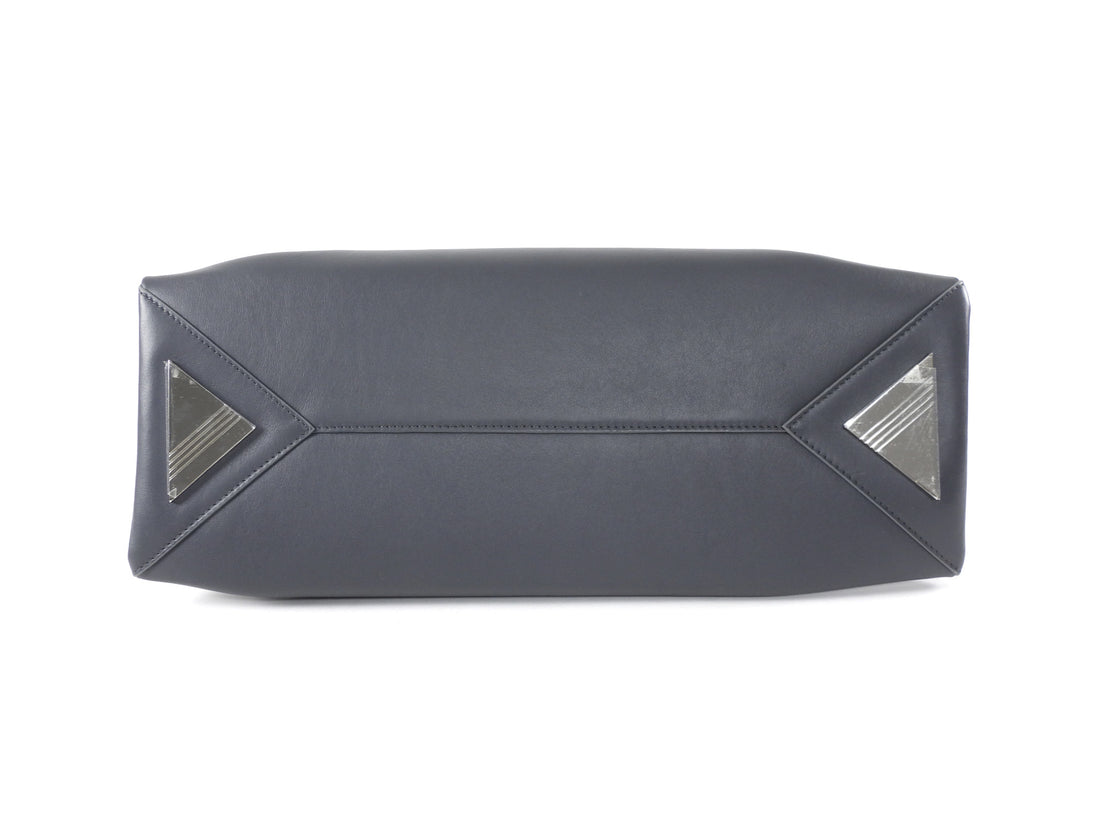 The Attico Medium La Passeggiata Slate Grey Leather Tote Bag