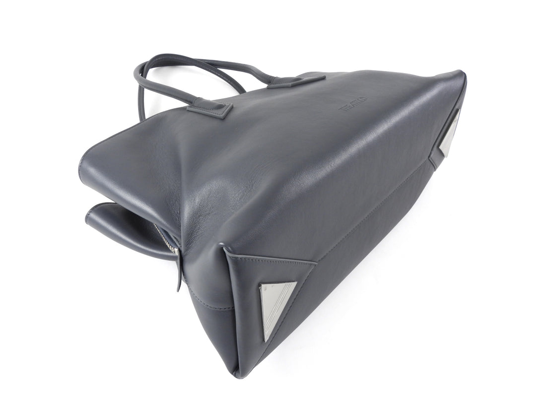 The Attico Medium La Passeggiata Slate Grey Leather Tote Bag