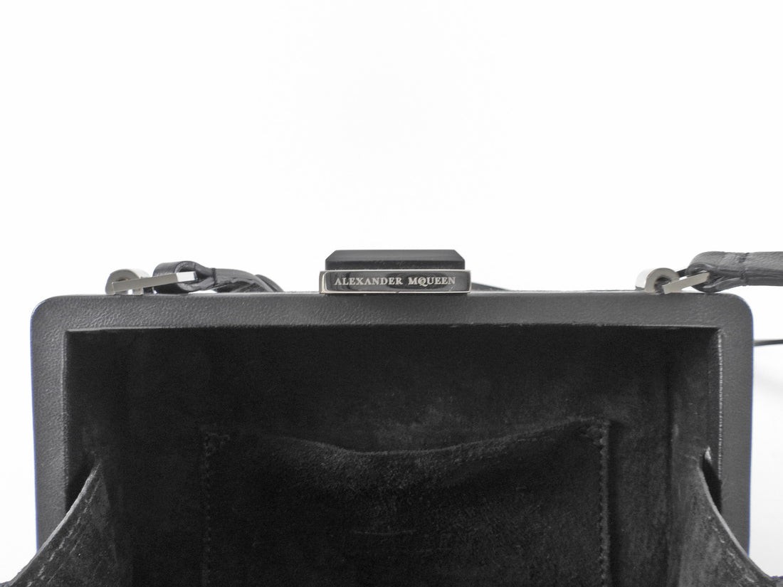 Alexander McQueen Black Velvet Caged Box Bag