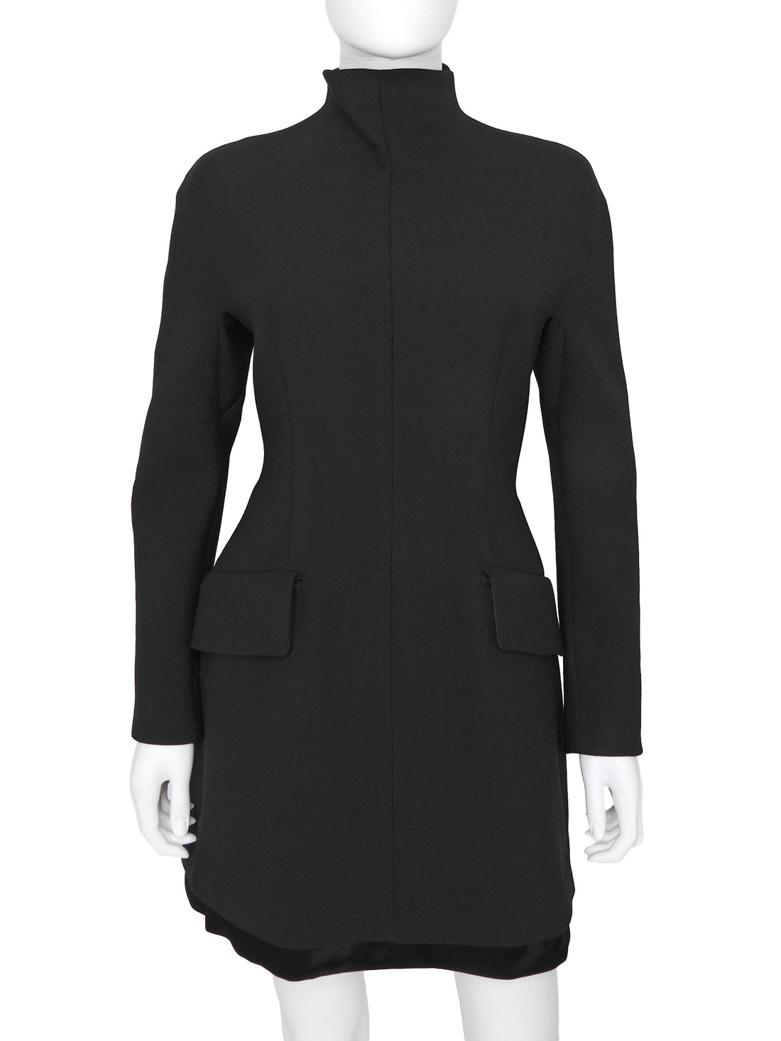 SportMax Black Tefrite Mock Neck Mini Dress - IT 44 / M