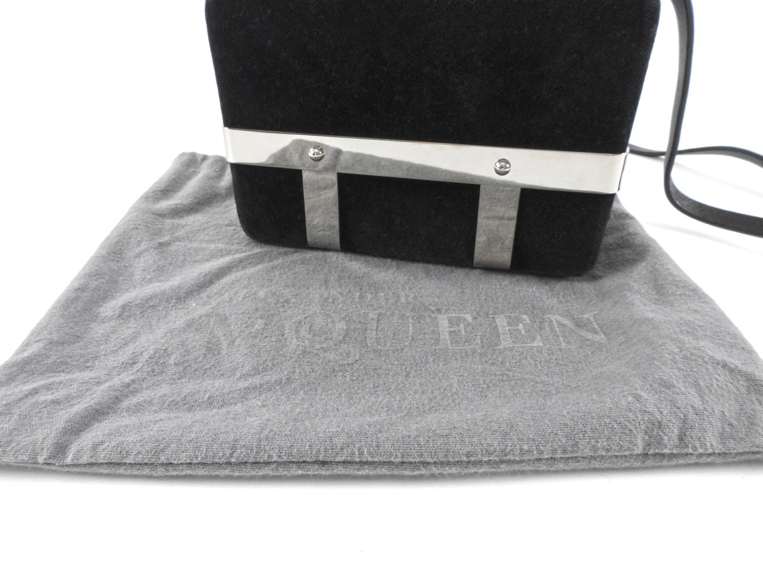 Alexander McQueen Black Velvet Caged Box Bag