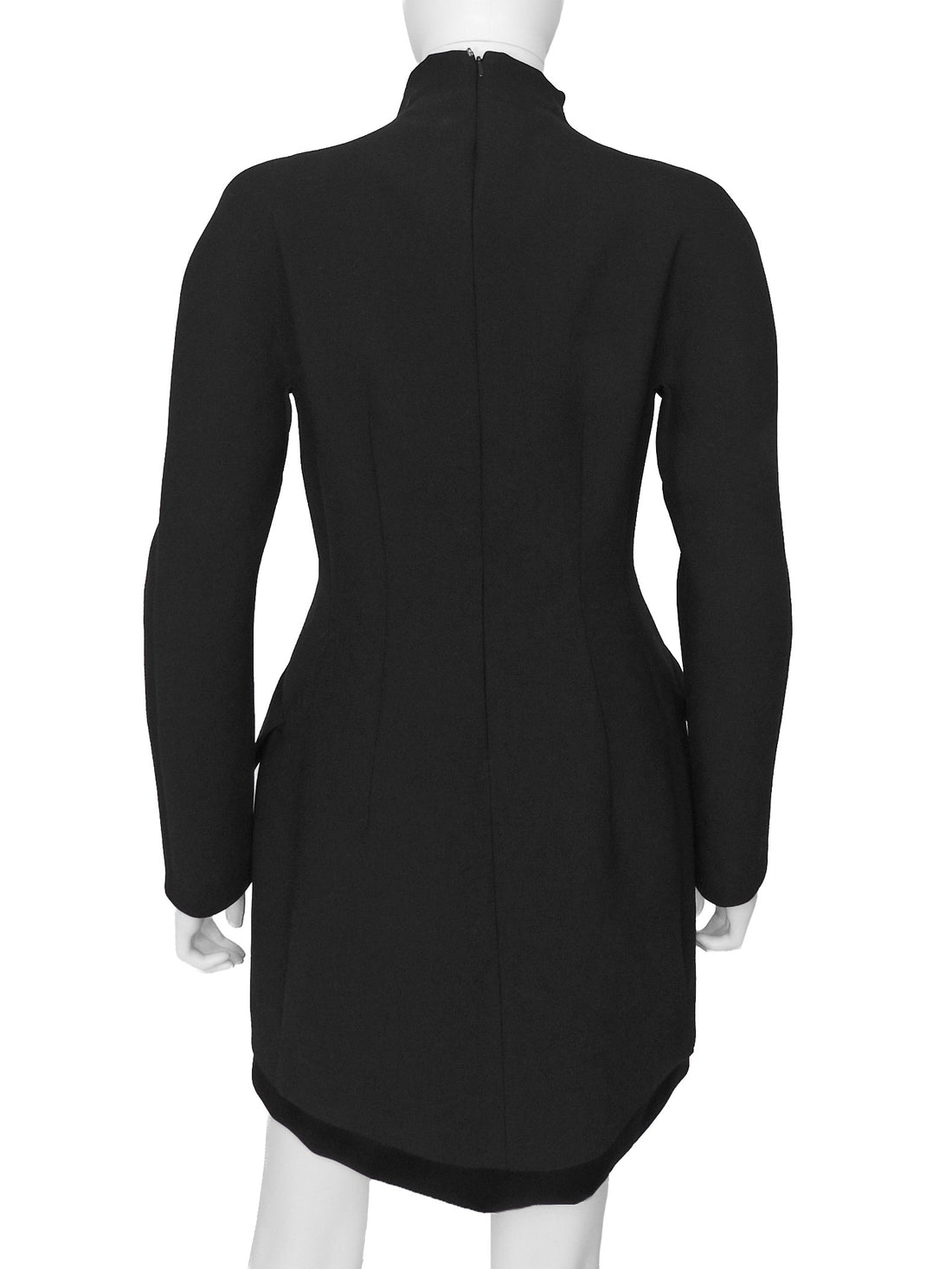 SportMax Black Tefrite Mock Neck Mini Dress - IT 44 / M