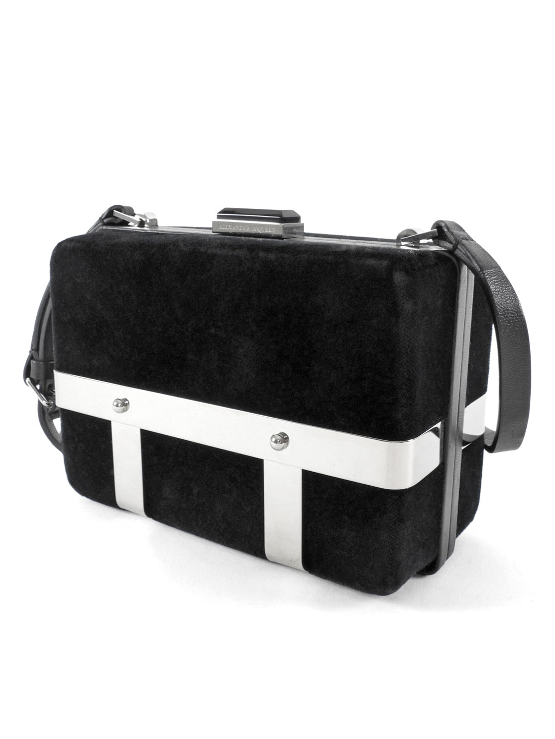 Alexander McQueen Black Velvet Caged Box Bag