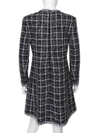 Giambattista Valli Grey Tweed Logo Button Long Sleeve Short Dress -  IT 44