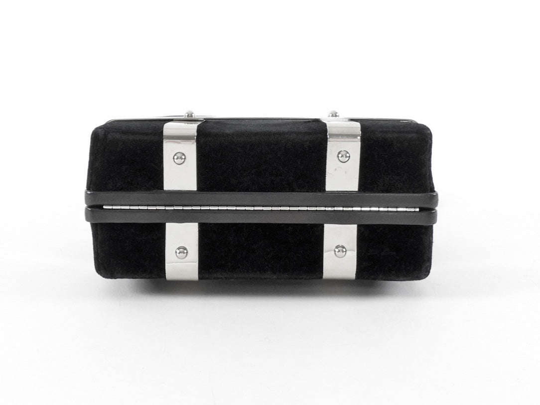 Alexander McQueen Black Velvet Caged Box Bag