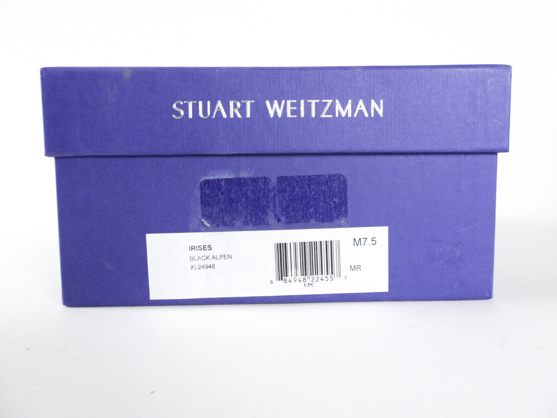Stuart Weitzman Black Leather Crystal Embellished Irises Convertible Loafers - 7.5