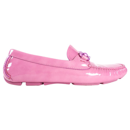 Ferragamo Pink Patent Leather Parigi Driving Loafers - 7.5