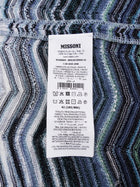 Missoni Blue White Zig Zag Lurex Knit Sequin Shimmer Tee Shirt - 42