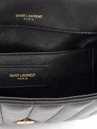 Saint Laurent Small Vicky Black Leather Matelasse Chain Bag