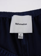 Reformation Navy Blue Carolina Silk Lace Hem PJ Pants - S