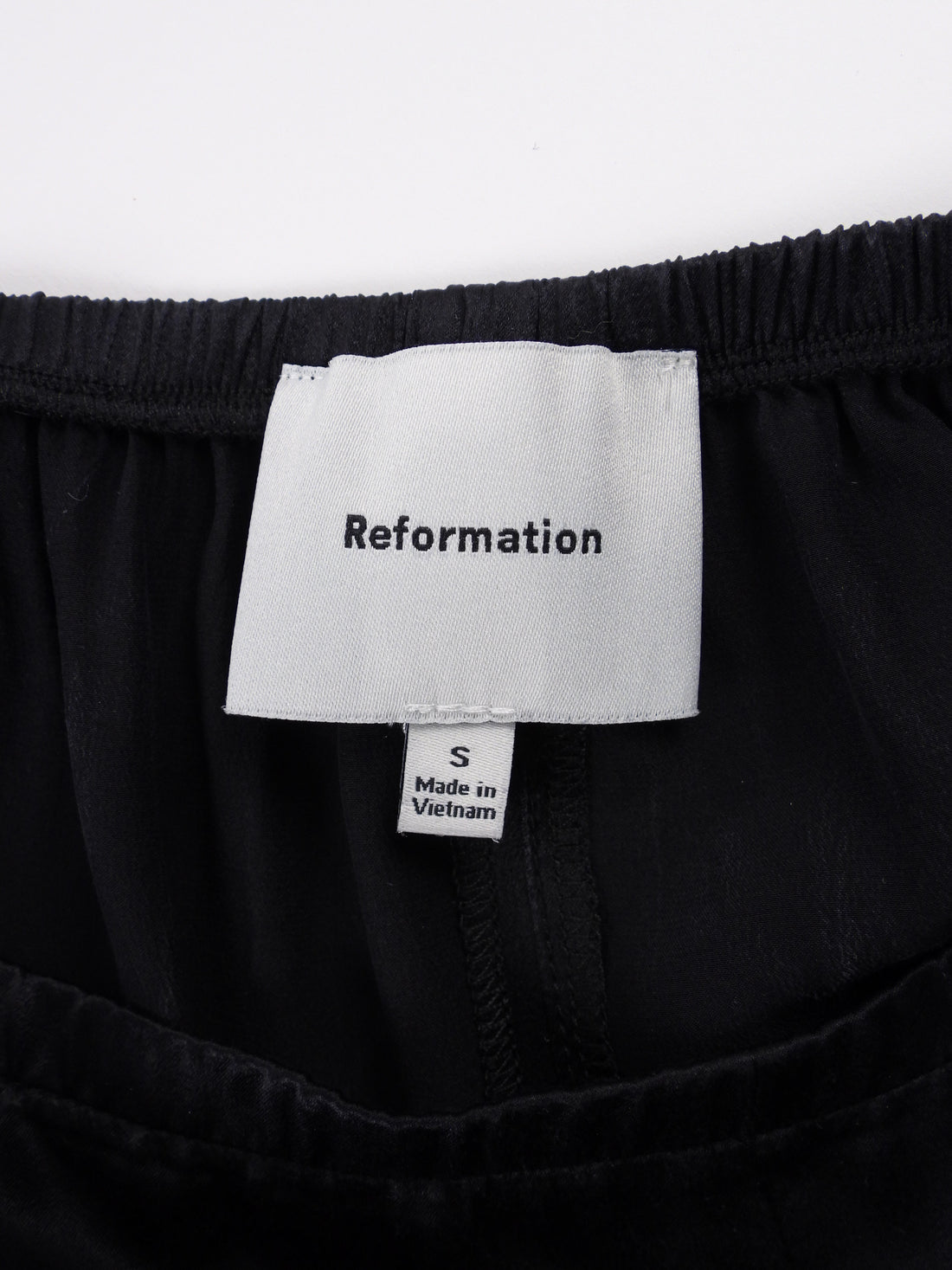 Reformation Black Carolina Silk Lace Hem PJ Pants - S