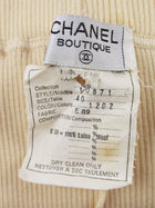 Chanel Ivory Black AW 1991 Vintage Rib Wool Knit Cardigan and Leggings Set -  40 /  M /  8