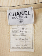Chanel Ivory Black AW 1991 Vintage Rib Wool Knit Cardigan and Leggings Set -  40 /  M /  8