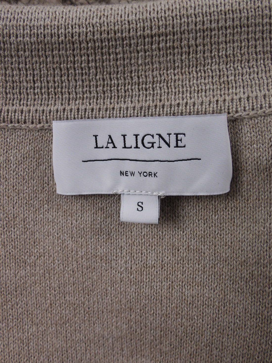 La Ligne Taupe Nuage Combo Chunky Knit Cardigan Sweater - S