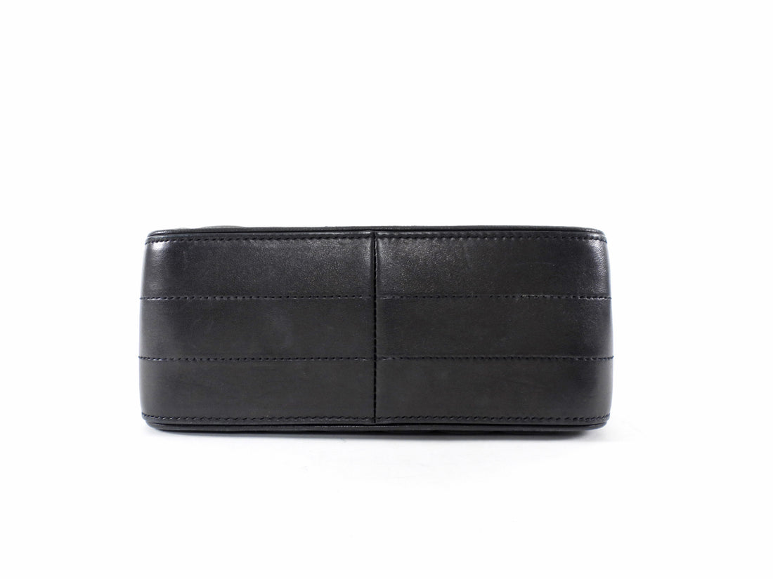 Saint Laurent Small Vicky Black Leather Matelasse Chain Bag