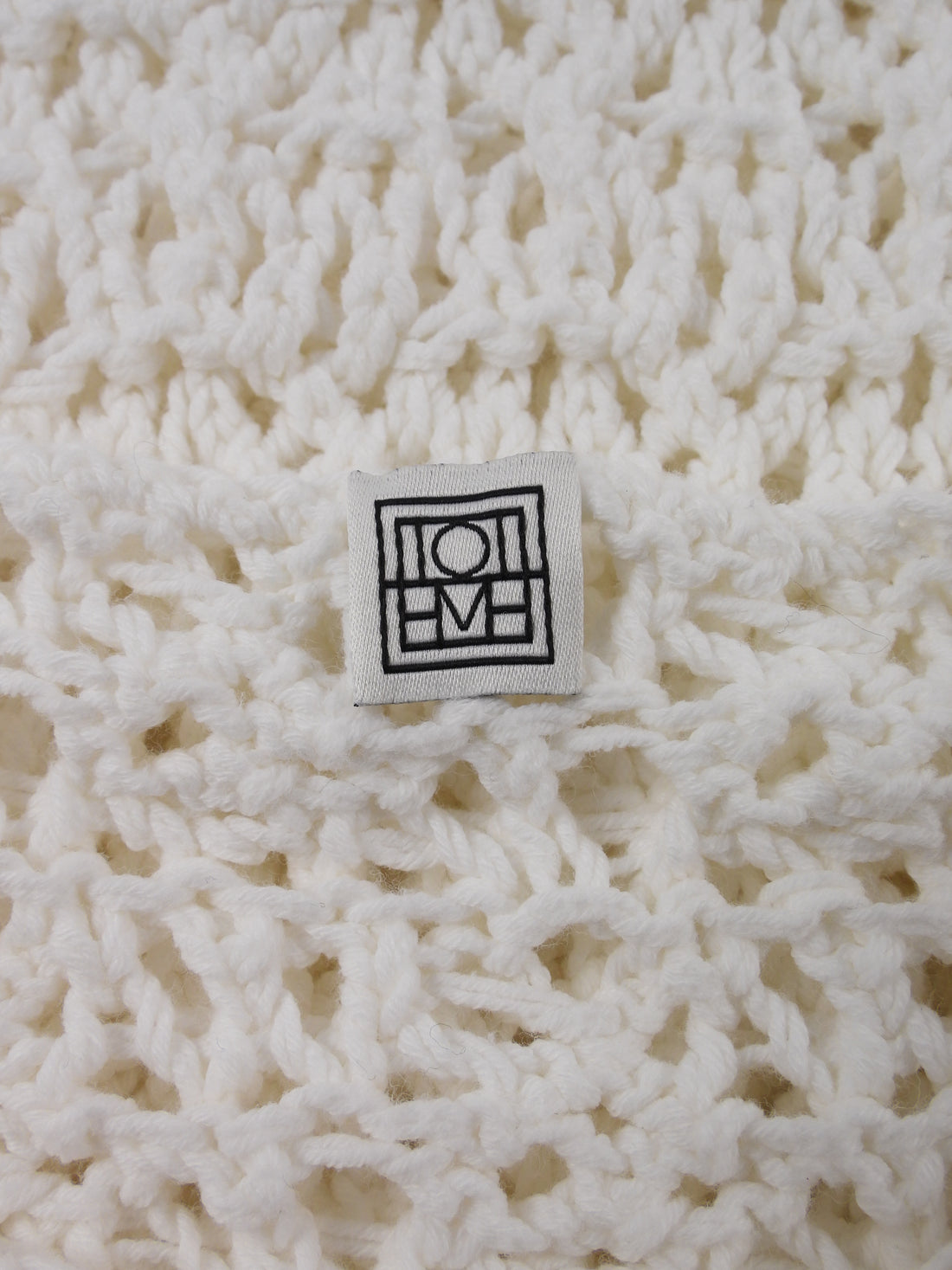 Toteme White Crochet Knitted Twist Top - M