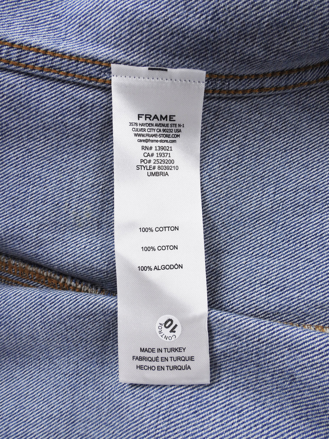 Frame Blue Collarless Nipped Waist Denim Jacket - S
