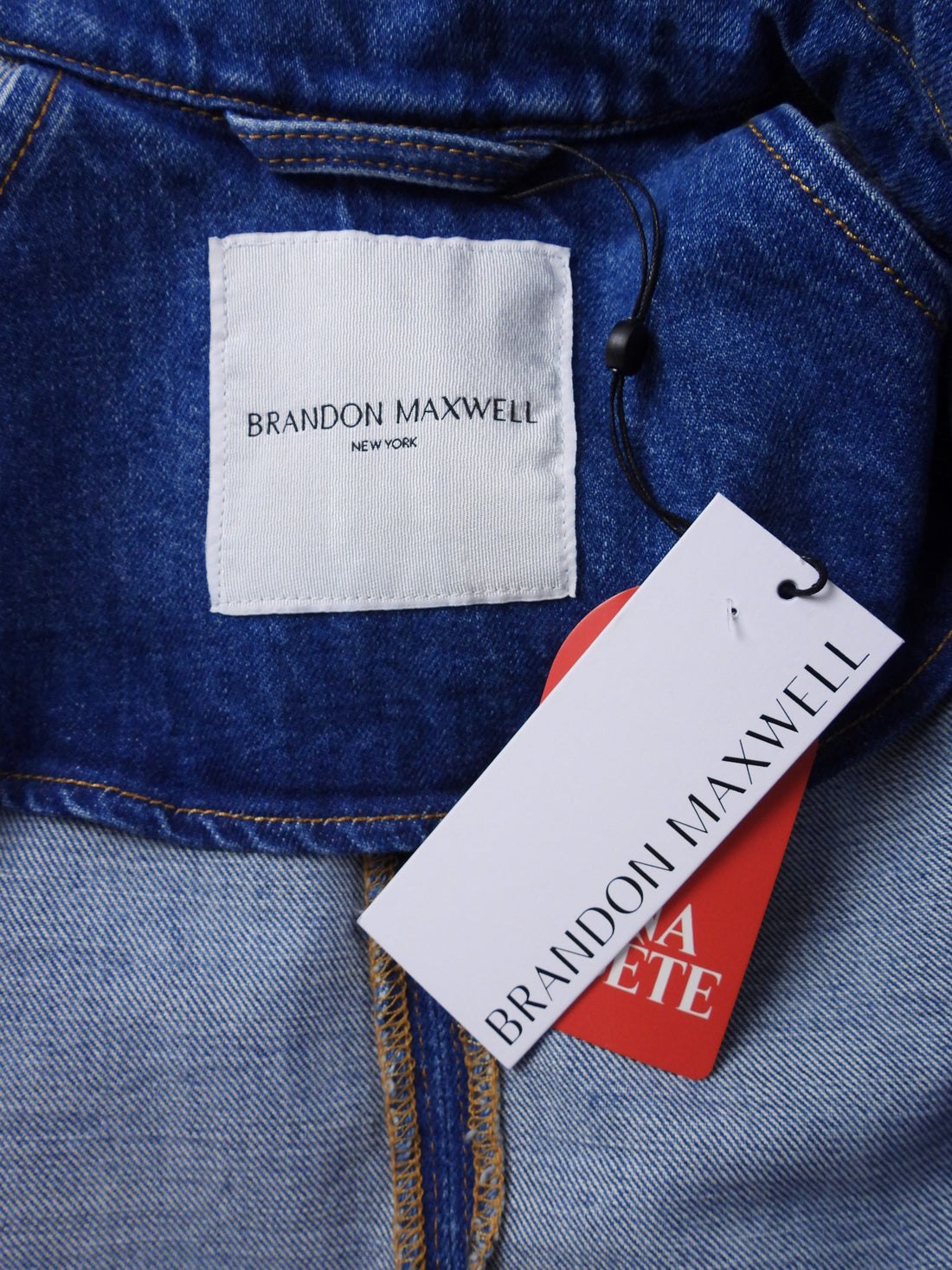 Brandon Maxwell Blue The Regan Denim Short Trench Coat - M