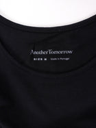 Another Tomorrow Black Stretch Jersey Long Knotted Waist Dress - M