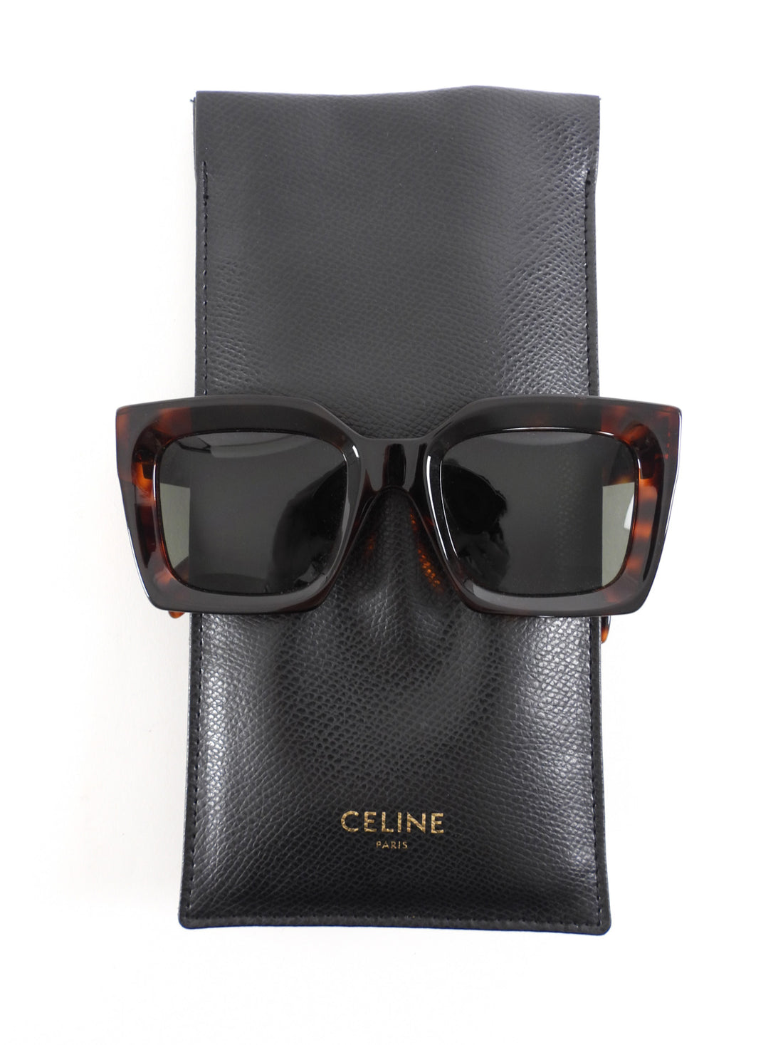 Celine CL40130 Dark Brown Tortoise Square Sunglasses