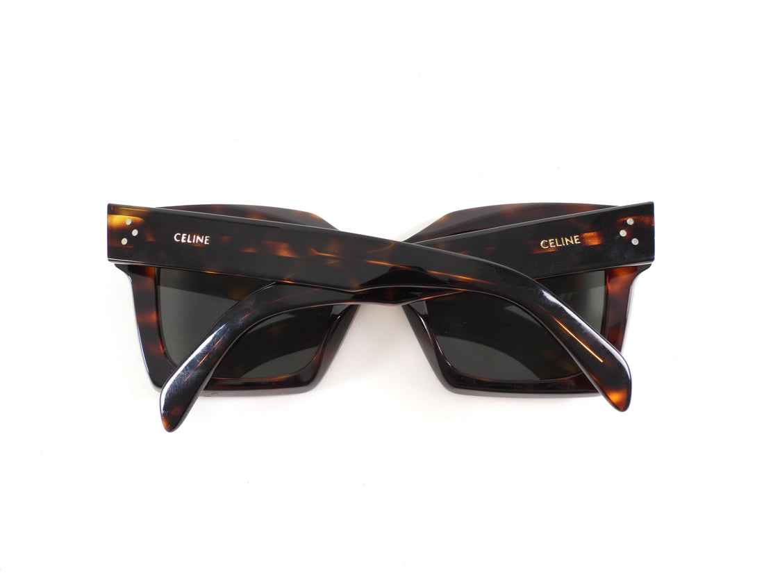Celine CL40130 Dark Brown Tortoise Square Sunglasses