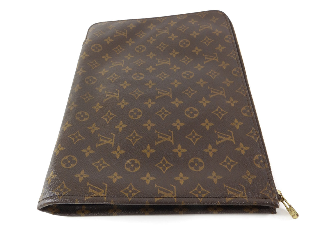 Louis Vuitton Vintage 1988 Brown Monogram Poche Documents Portfolio Bag