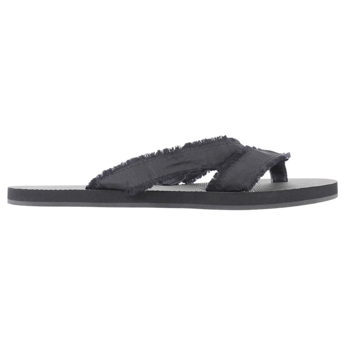 Christopher Esber Black Freya Satin Frayed Thong Flip Flop Sandals 37