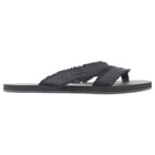Christopher Esber Black Freya Satin Frayed Thong Flip Flop Sandals 37