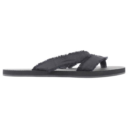 Christopher Esber Black Freya Satin Frayed Thong Flip Flop Sandals 37