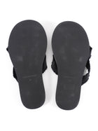 Christopher Esber Black Freya Satin Frayed Thong Flip Flop Sandals 37