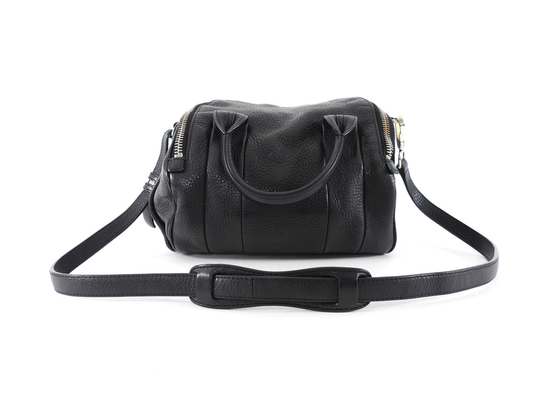 Alexander Wang Black Leather Mini Rockie Barrel Bag with Studs