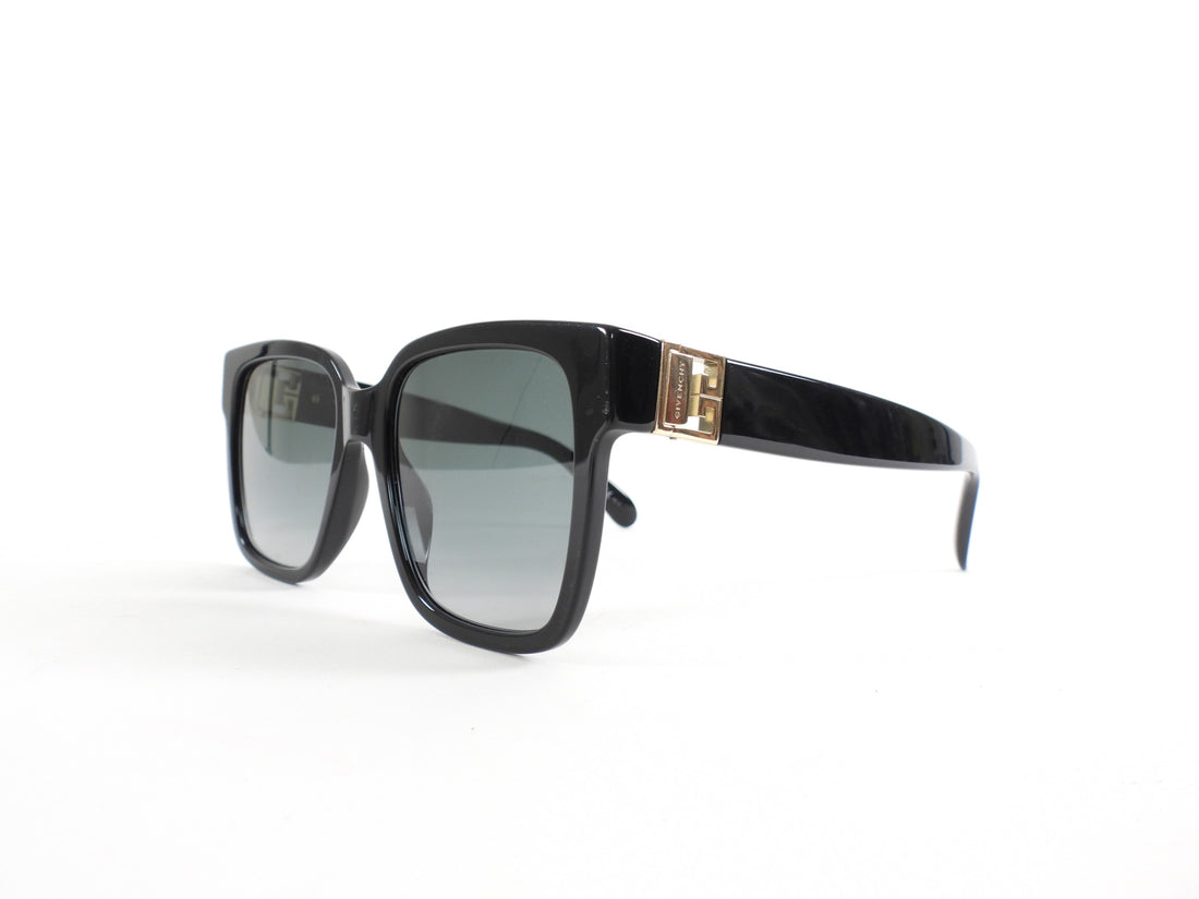 Givenchy Black Square Acetate Logo Sunglasses