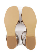 Margaux Brown White Flat Natural Python Emboss Sandals - 37