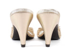 Reformation Light Champagne Gold Woodlyn Metallic Knot Thong Kitten Sandal - 7