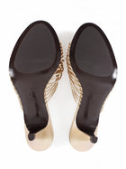 Reformation Light Champagne Gold Woodlyn Metallic Knot Thong Kitten Sandal - 7