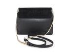 Chloe Faye Black Leather and Suede Small Crossbody Chain Bag