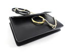 Chloe Faye Black Leather and Suede Small Crossbody Chain Bag