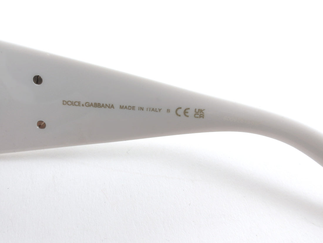 Dolce & Gabbana White Rectangular Frame Sunglasses 4454