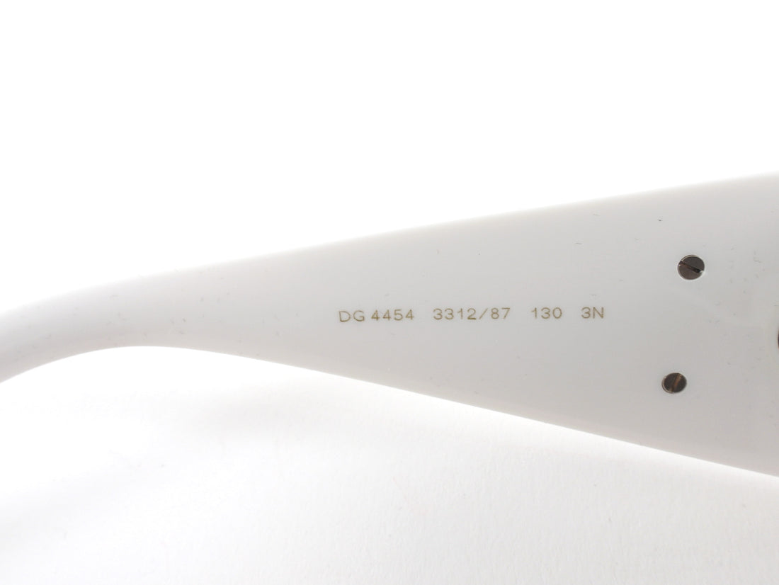 Dolce & Gabbana White Rectangular Frame Sunglasses 4454