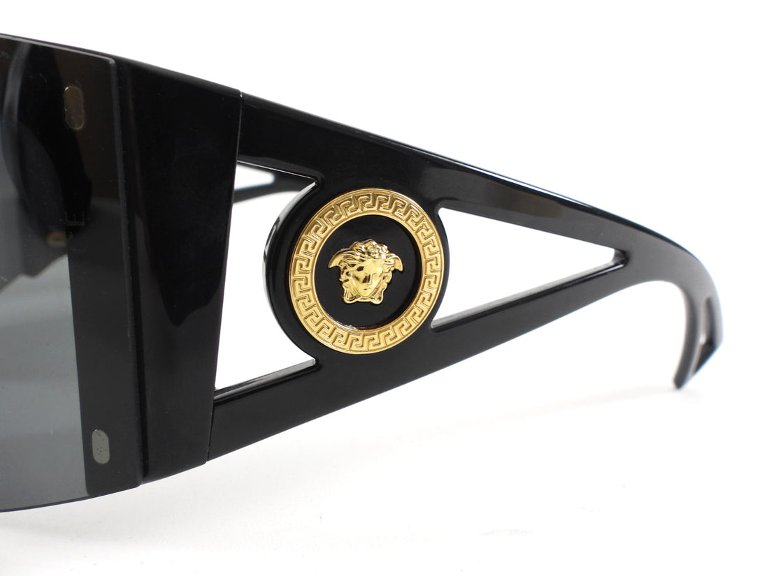 Versace Black Interchangeable Shield Wrap Sunglasses 4393