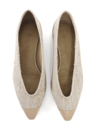 Loro Piana Beige Rebecca Cap Toe Fabric Pointed Ballet Flats - 37.5