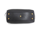 Valentino Garavani Black Grained Leather Rockstud Two Way Flap Bag