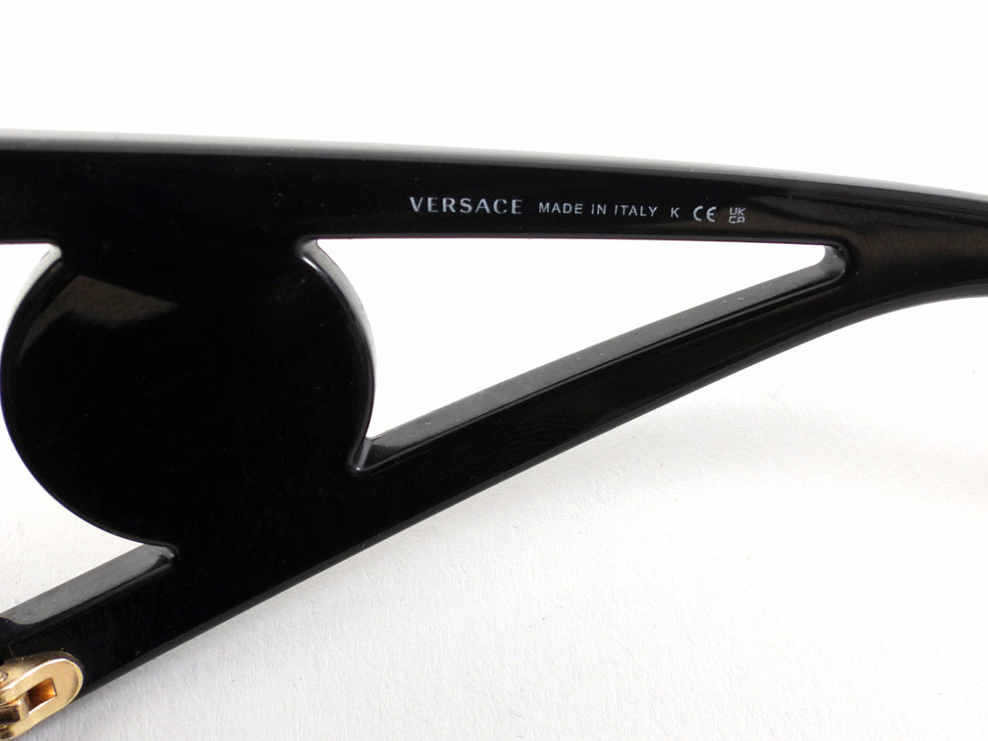 Versace Black Interchangeable Shield Wrap Sunglasses 4393