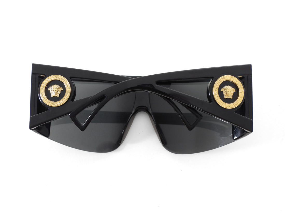 Versace Black Interchangeable Shield Wrap Sunglasses 4393